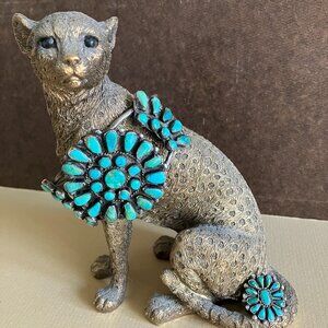 Vintage Zuni Cluster Turquoise Sterling Cuff and Ring